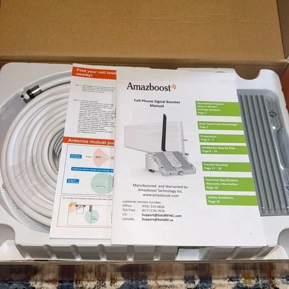 NIB Amazboost Five Band Signal Cell Phone Booster Wireless Signal Booster - Picture 1 of 11